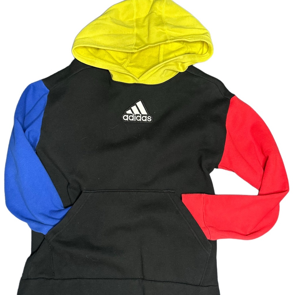 Adidas Big Kids Colorblock Hoodie - Black, Red, Blue, Yellow